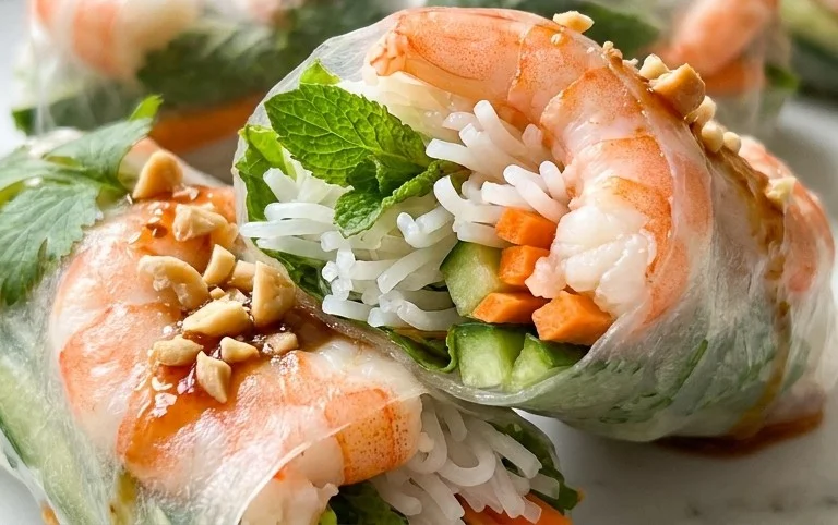 Vietnamese Rice Paper Shrimp Rolls