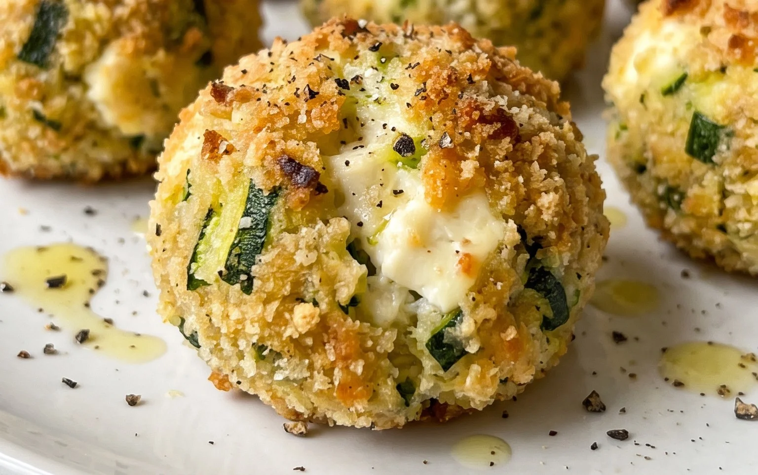Knusprige Zucchini-Feta-Bällchen aus dem Ofen genießen!