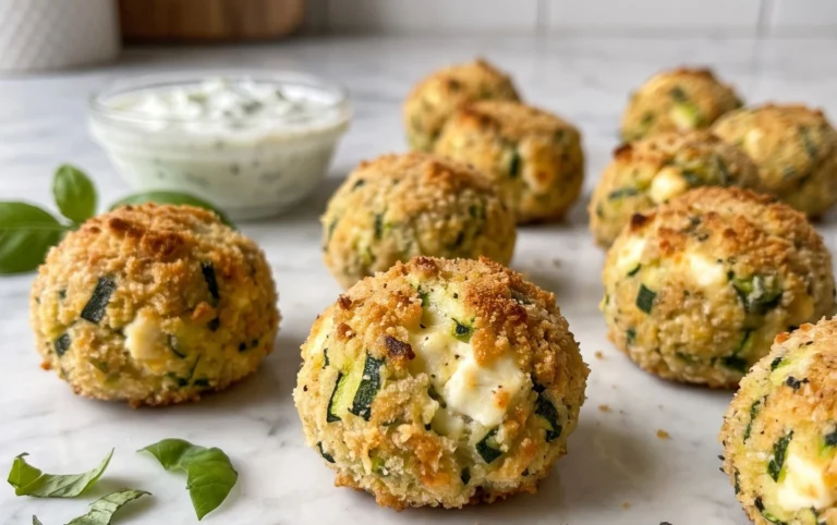 Knusprige Zucchini-Feta-Bällchen aus dem Ofen genießen!