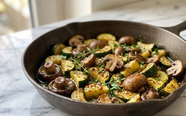 Skillet Zucchini and Mushrooms