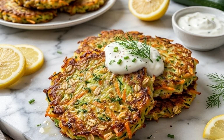 Zucchinipuffer mit Haferflocken und Möhren