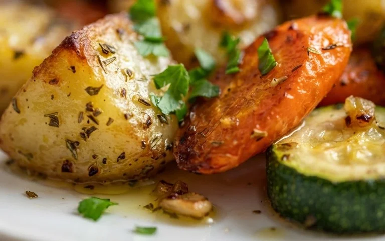 Garlic Herb Roasted Potatoes Carrots and Zucchini