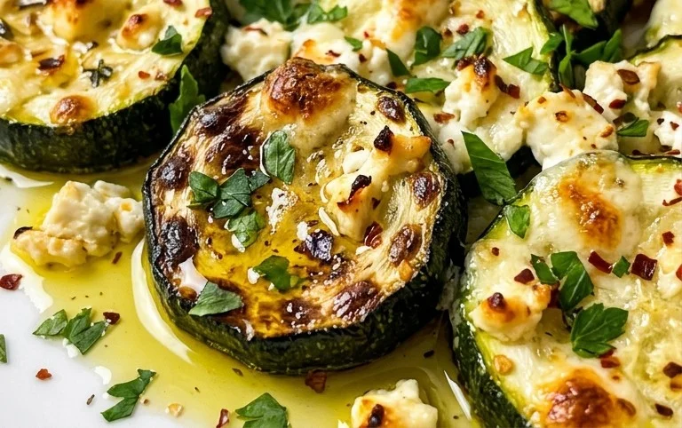 Courgettes feta au four