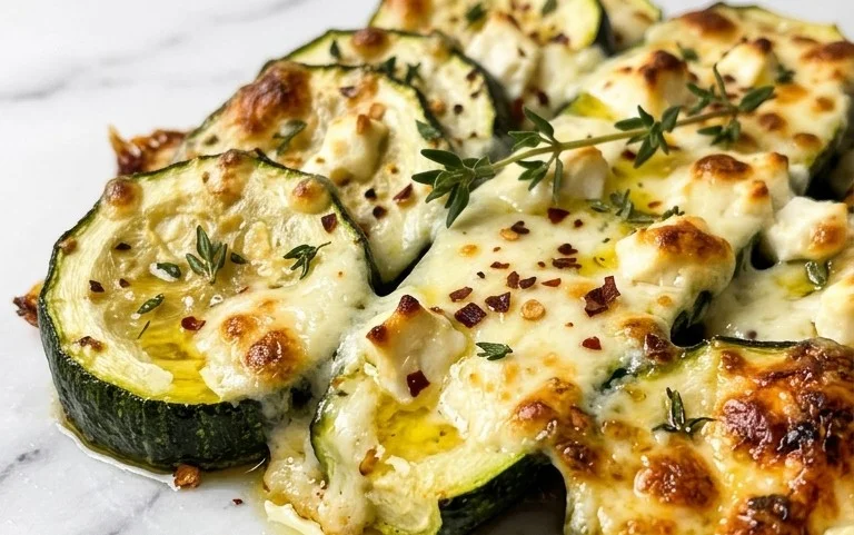 Courgettes feta au four