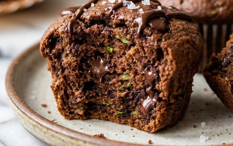 Healthy & Moist Chocolate Zucchini Muffins