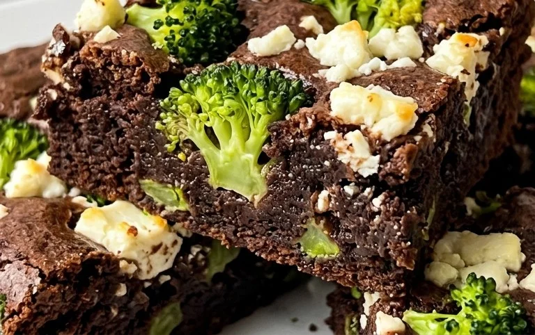 Broccoli and Feta Brownies
