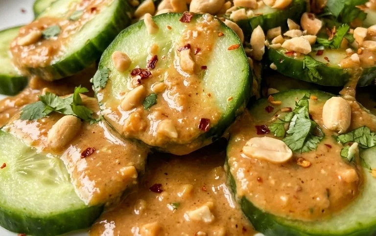 Cucumbers in Spicy Peanut Sauce