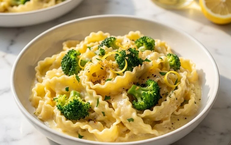 Mafaldine Pasta Limone with Broccoli