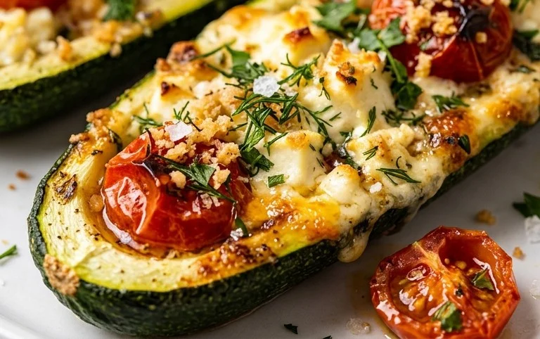 Feta Cheese Stuffed Zucchini