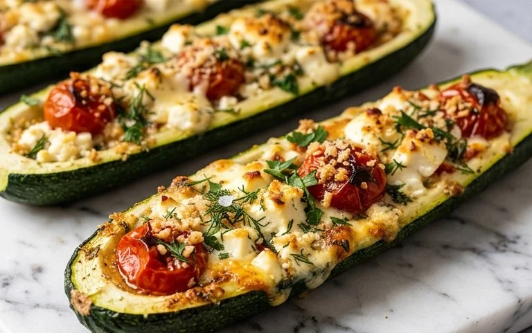 Feta Cheese Stuffed Zucchini