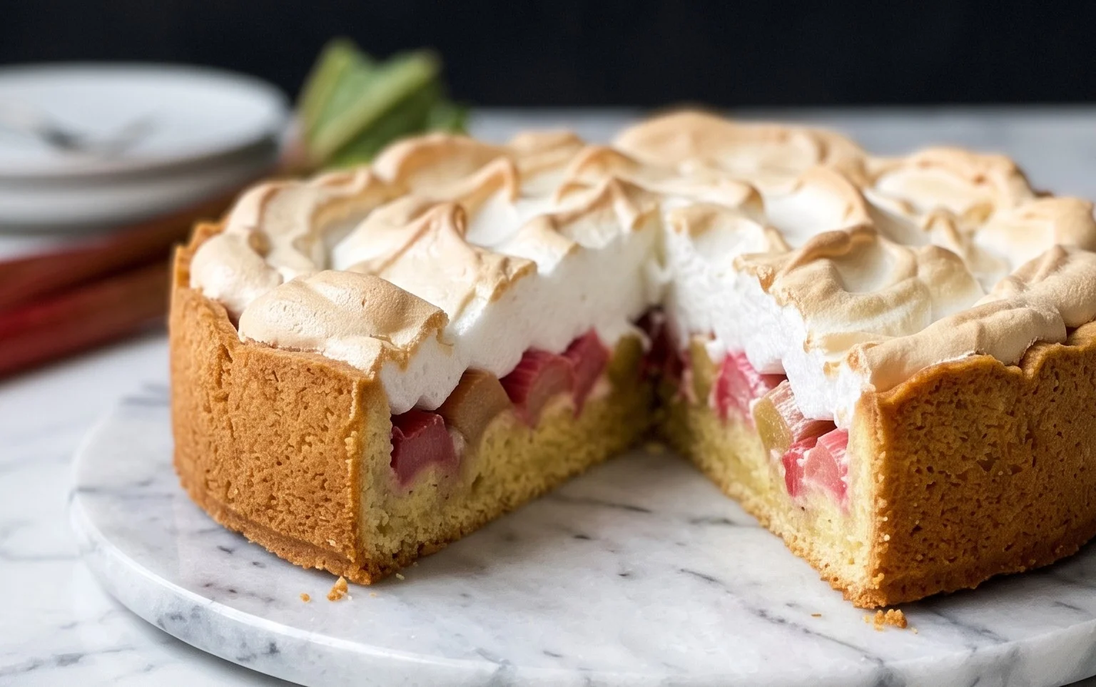 Rhabarber-Baiserkuchen