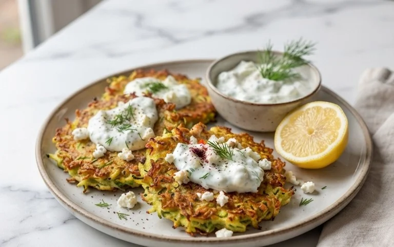 Zucchinipuffer mit Feta und Tzatziki: Das Unglaubliche Ultimative Rezept für 4 Portionen