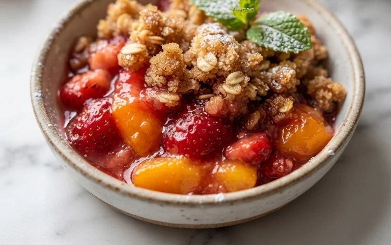 Peach & Strawberry Crisp