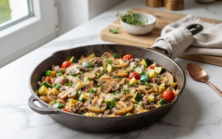 Zucchini-Cbeef hampignonpfanne