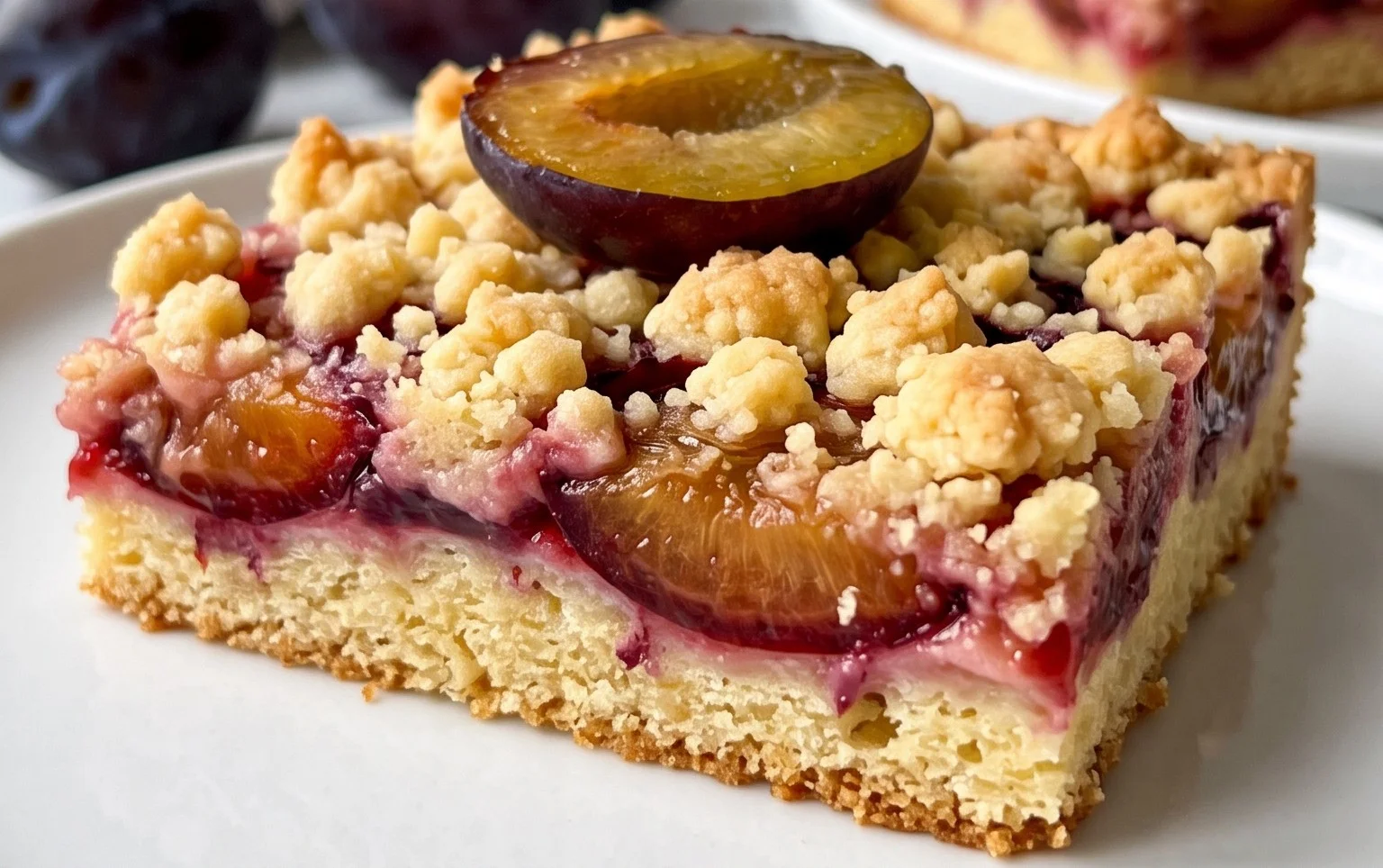 Saftiger Pflaumenkuchen vom Blech mit Streuseln von floweroma4