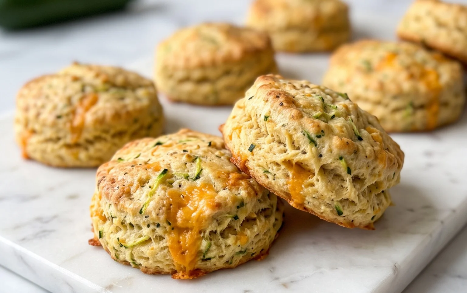Soft and Tender Zucchini Cheddar Biscuits