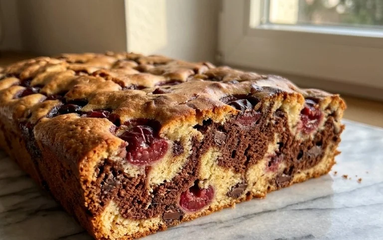 Marmorkuchen mit Kirsch Extracten vom Blech