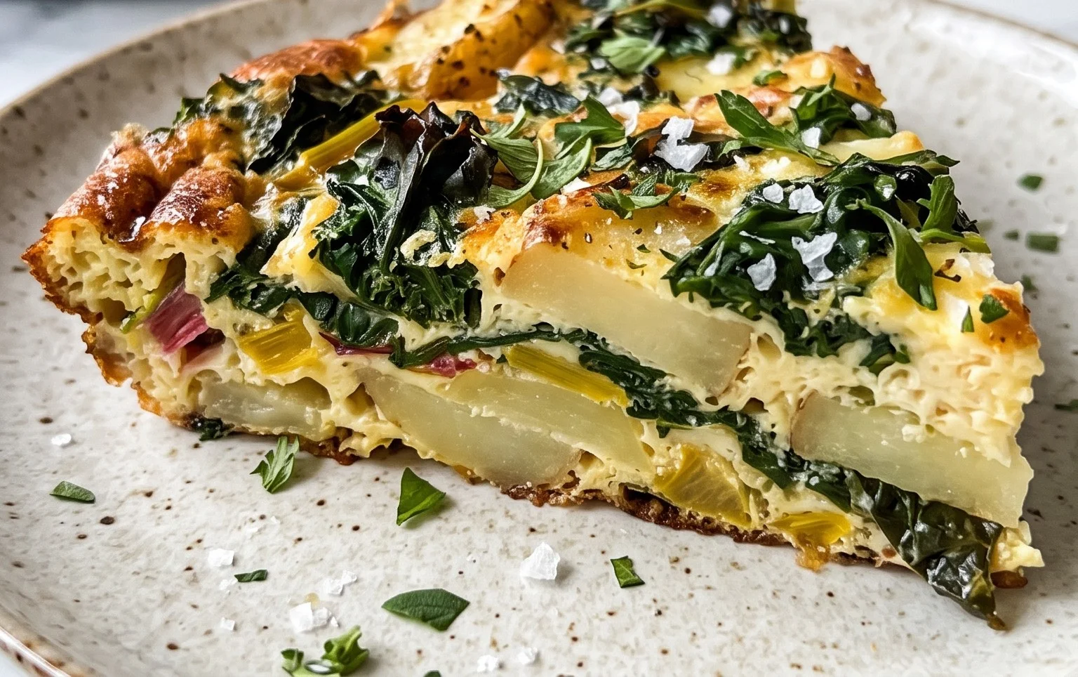 Swiss Chard and Kale Potato Frittata