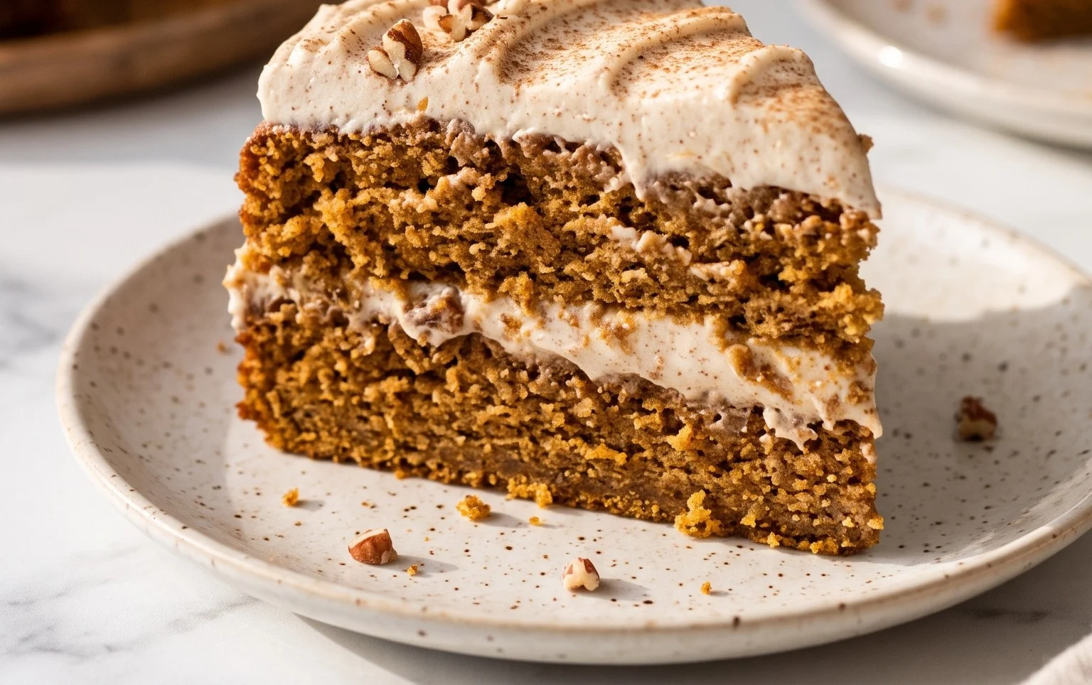 Pumpkin Spice Cake w/ Cinnamon Cream Cheese Frosting